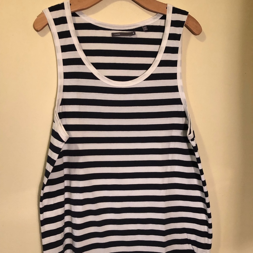 NWOT Vince White and black striped medium tank top